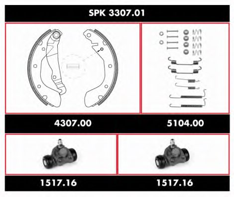 REMSA SPK 3307.01 Brake Set, drum brakes